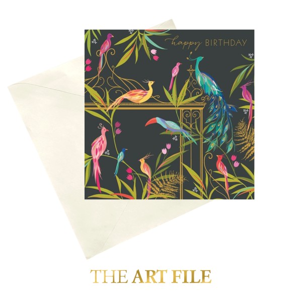 The Art File - Поздравителна картичка за рожден ден "Тропически птици" 1